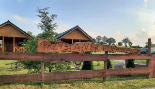 Obraz Przytulne drewniane domki